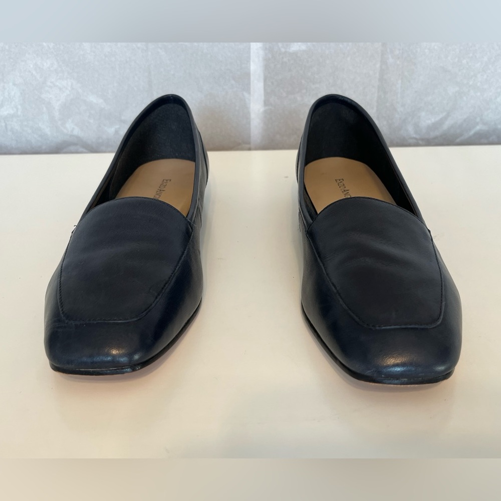 Enzo Angiolini Liberty Leather slip on flat Loafer Size 9M Navy Blue - Picture 3 of 9